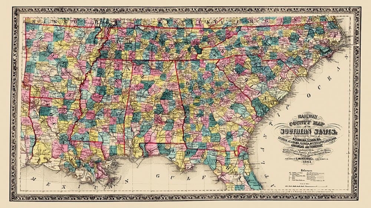 Picture of SOUTHERN STATES RAILWAY COUNTY - MENDENHALL 1864