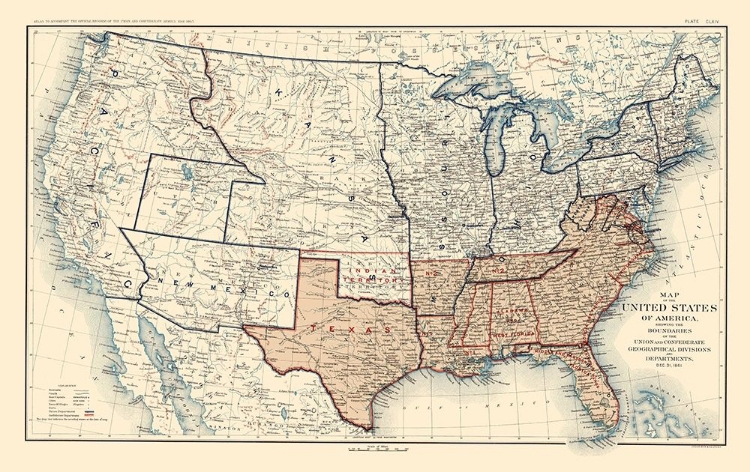 Picture of GEOGRAPHICAL DIVISIONS DEPARTMENTS DECEMBER 1861