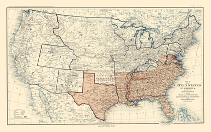 Picture of GEOGRAPHICAL DIVISIONS DEPARTMENTS JUNE 1861