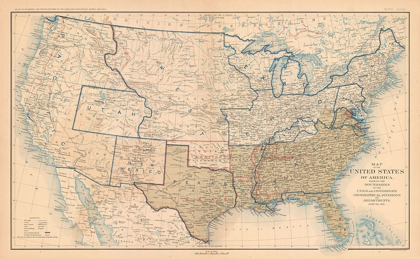 Picture of BOUNDARIES OF UNITED STATES 1861 - BIEN 1894