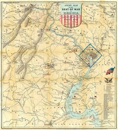 Picture of ARMY SEAT OF WAR IN VIRGINIA - DISTURNELL 1861