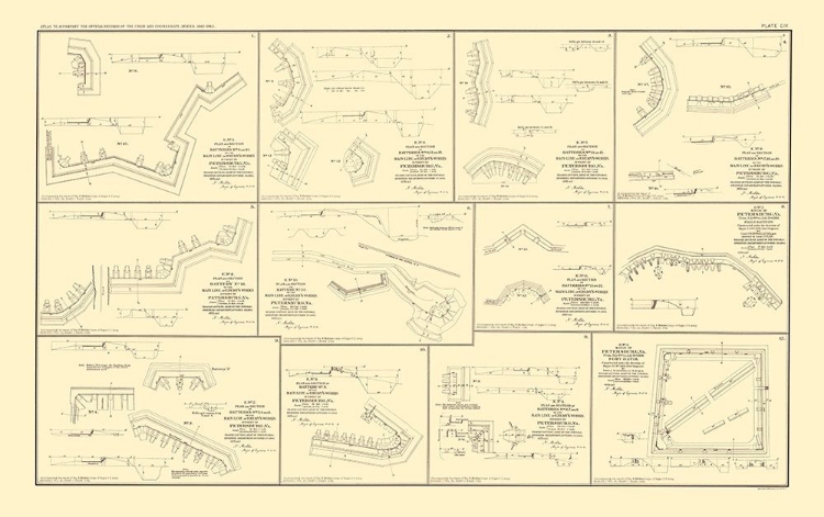 Picture of PLAN SECTION OF BATTERIES IN VIRGINIA - BIEN 1895
