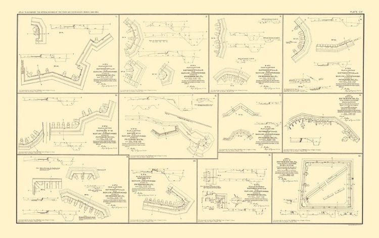 Picture of PLAN SECTION OF BATTERIES IN VIRGINIA - BIEN 1895