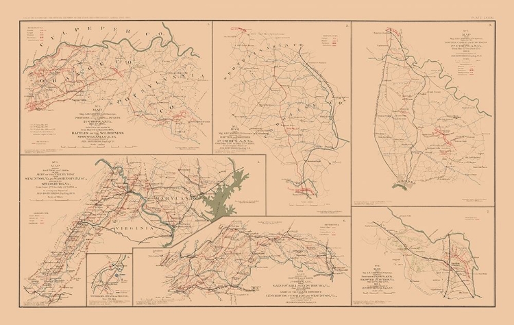 Picture of ROUTES CAMPS POSITIONS VIRGINIA 7 VIEWS