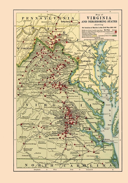 Picture of VIRGINIA AREA BATTLES  - NORTHRUP 1912