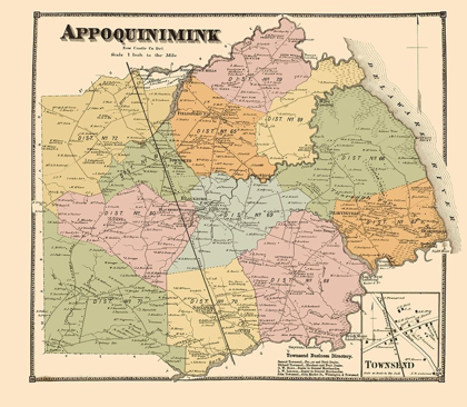 Picture of APPOQUINIMINK DELAWARE LANDOWNER - BEERS 1868