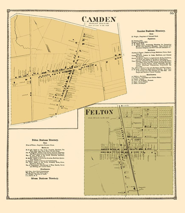 Picture of CAMDEN, FELTON DELAWARE LANDOWNER - BEERS 1868