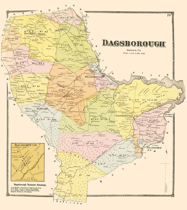 Picture of DAGSBOROUGH DELAWARE LANDOWNER - BEERS 1868