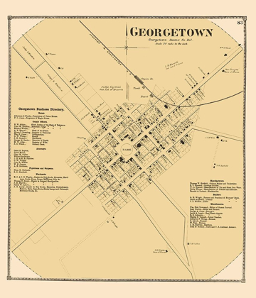 Picture of GEORGETOWN DELAWARE LANDOWNER - BEERS 1868
