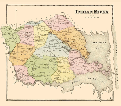 Picture of INDIAN RIVER DELAWARE LANDOWNER - BEERS 1868