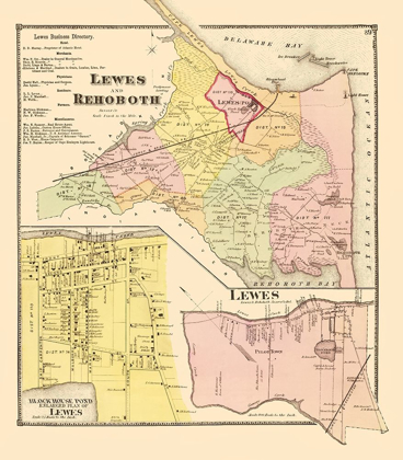 Picture of LEWES, REHOBOTH DELAWARE LANDOWNER - BEERS 1868