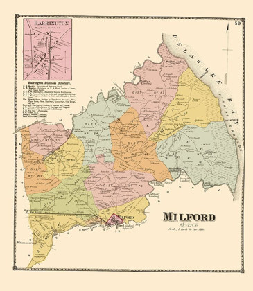 Picture of MILFORD DELAWARE LANDOWNER - BEERS 1868