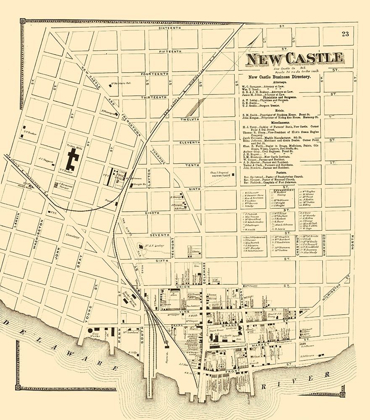 Picture of NEW CASTLE DELAWARE LANDOWNER - BEERS 1868