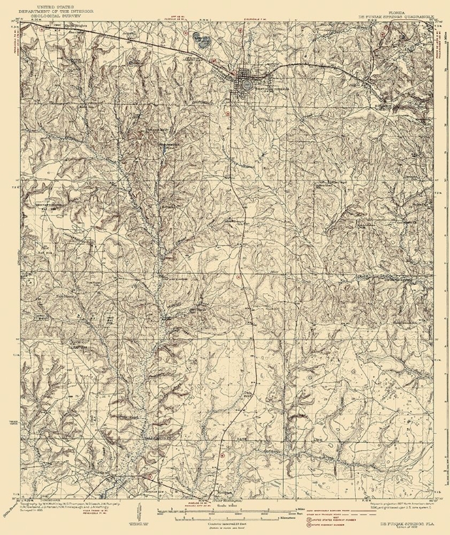 Picture of DE FUNIAK SPRINGS FLORIDA QUAD - USGS 1938