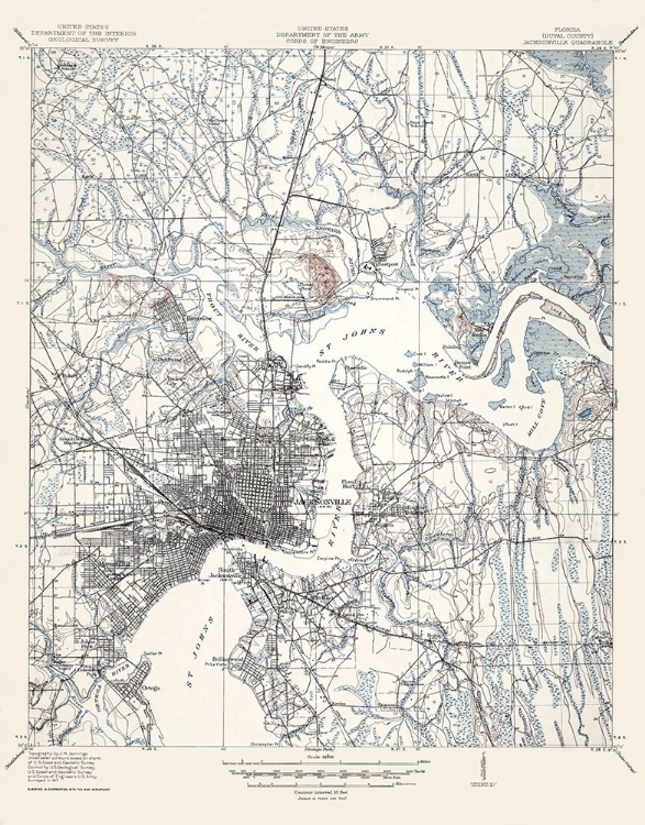 Picture of JACKSONVILLE FLORIDA QUAD - USGS 1917