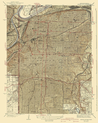 Picture of KANSAS CITY MISSOURI KANSAS QUAD - USGS 1940