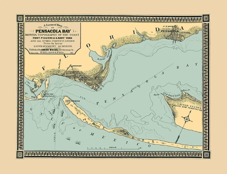 Picture of PENSACOLA BAY FLORIDA - WEISS 1863