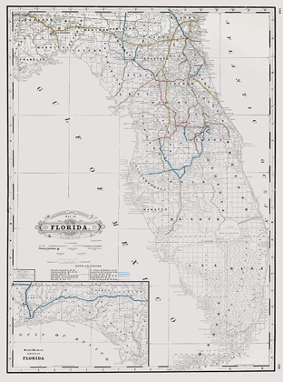 Picture of FLORIDA STATE RAILWAY AND COUNTIES - GRANT 1889