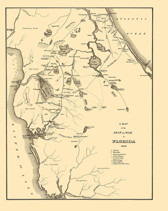 Picture of SEAT OF WAR IN FLORIDA - BOWEN 1836