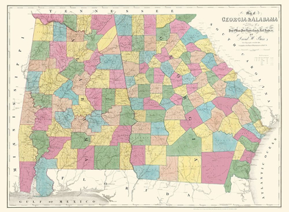 Picture of GEORGIA, ALABAMA - BURR 1839