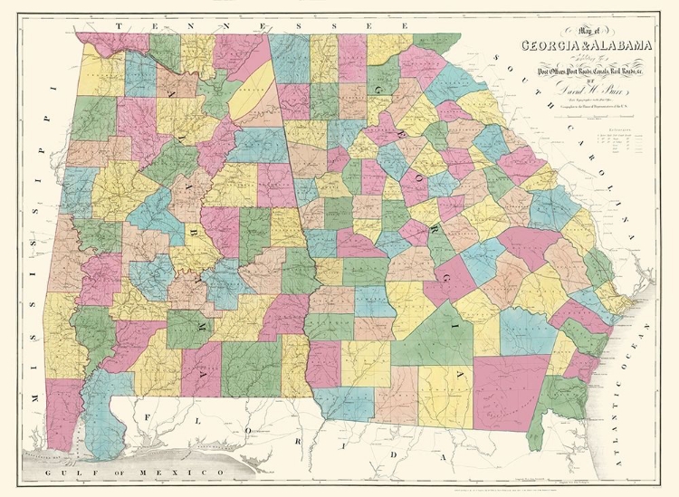 Picture of GEORGIA, ALABAMA - BURR 1839