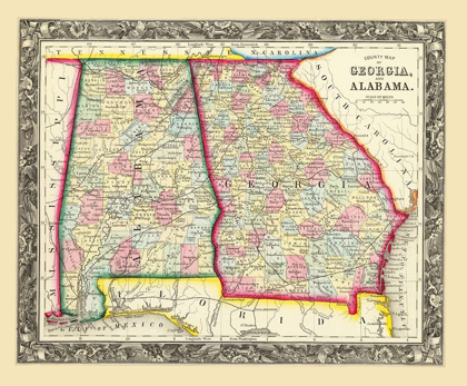 Picture of GEORGIA, ALABAMA - MITCHELL 1860