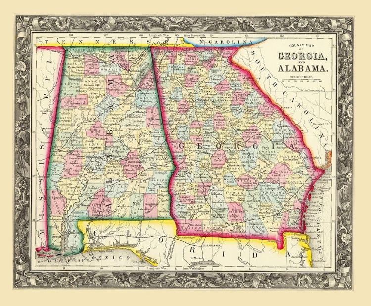 Picture of GEORGIA, ALABAMA - MITCHELL 1860