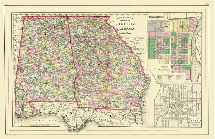 Picture of GEORGIA, ALABAMA - MITCHELL 1890