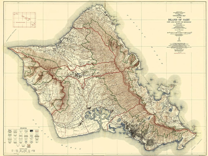 Picture of OAHU ISLAND HAWAII - USGS 1938