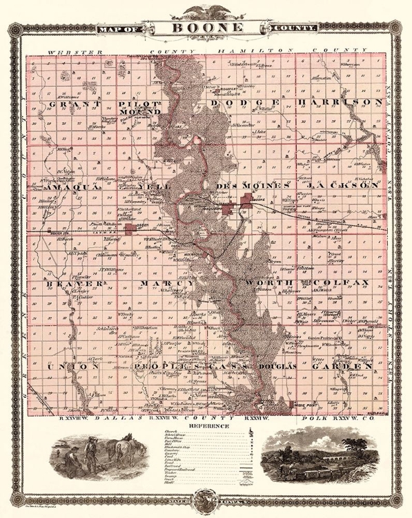 Picture of BOONE IOWA LANDOWNER - ANDREAS 1874