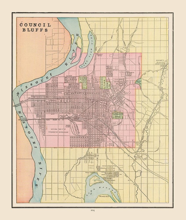 Picture of COUNCIL BLUFFS  IOWA - CRAM 1892