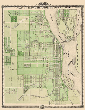 Picture of DAVENPORT IOWA LANDOWNER - SHOBER 1875