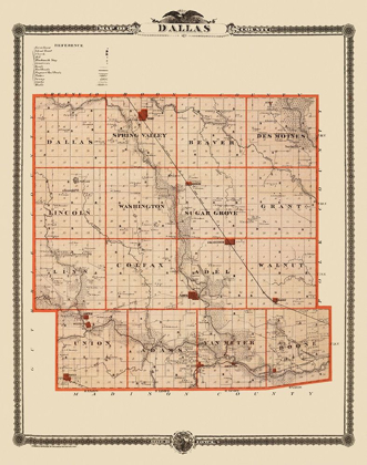 Picture of DALLAS IOWA LANDOWNER - MILLS 1875