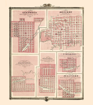 Picture of GLENWOOD, DENISON, HASTINGS IOWA - ANDREAS 1874