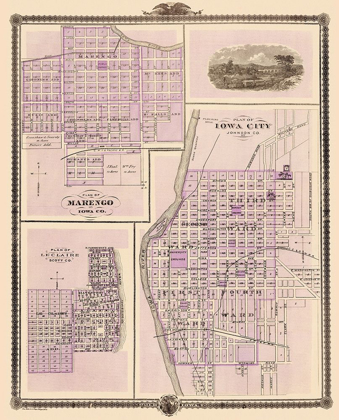 Picture of IOWA CITY, MARENGO, LE CLAIRE IOWA - SHOBER 1875