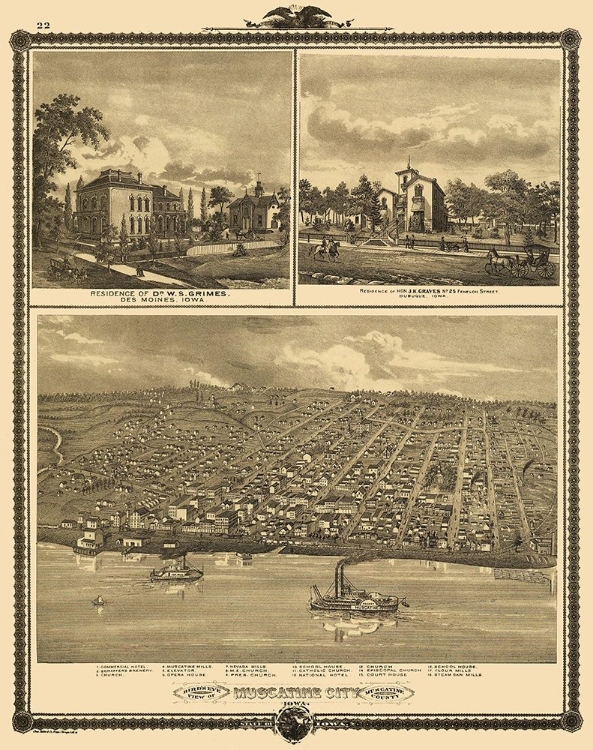 Picture of MUSCATINE IOWA - ANDREAS 1875