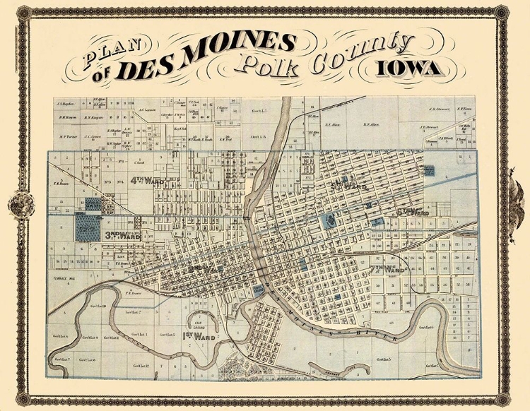 Picture of DES MOINES IOWA LANDOWNER - ANDREAS 1875