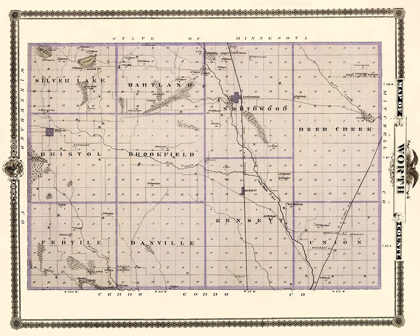 Picture of WORTH IOWA LANDOWNER - ANDREAS 1874