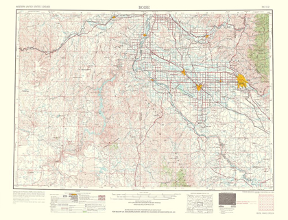 Picture of BOISE IDAHO OREGON QUAD - USGS 1962