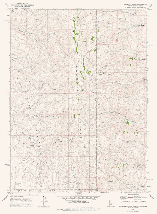 Picture of BOUNDARY RIDGE IDAHO QUAD - USGS 1970