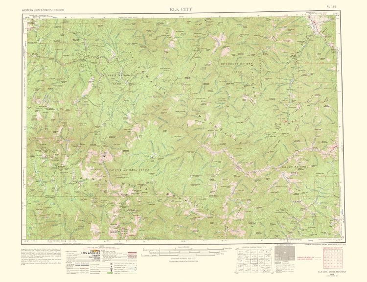 Picture of ELK CITY IDAHO MONTANA QUAD - USGS 1963