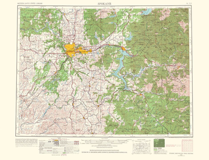 Picture of SPOKANE WASHINGTON IDAHO MONTANA QUAD - USGS 1965