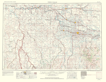 Picture of TWIN FALLS IDAHO QUAD - USGS 1963