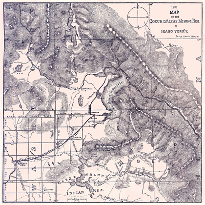 Picture of COEUR DALENE MINING REGION IDAHO TERRITORY