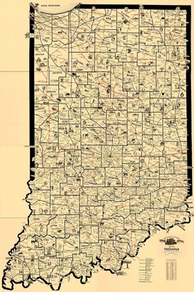 Picture of INDIANA RAILROAD ROUTES - MCEWEN 1897