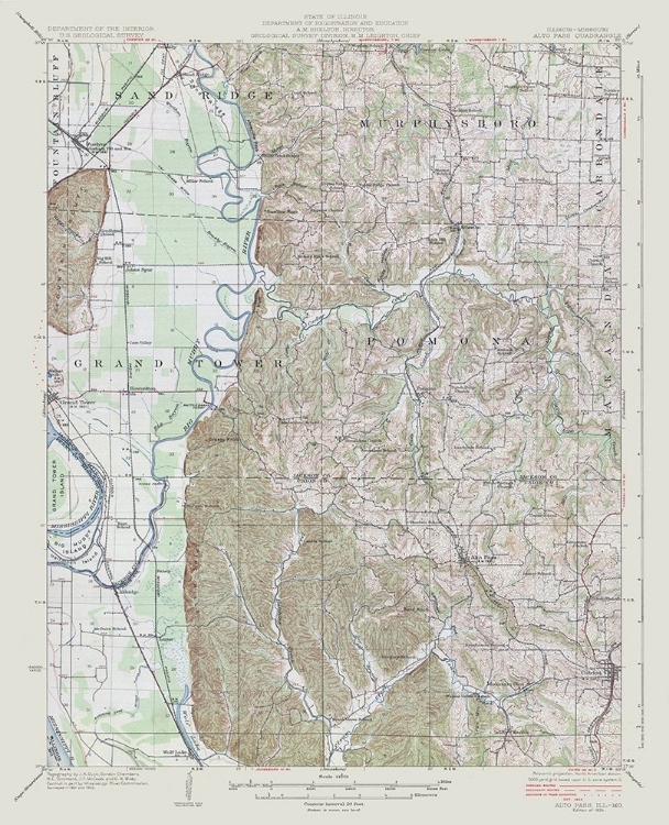 Picture of ILLINOIS MISSOURI ALTO PASS QUAD - USGS 1922