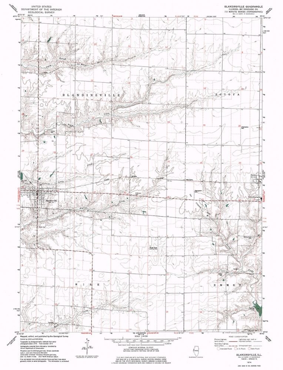 Picture of BLANDINSVILLE ILLINOIS QUAD - USGS 1974