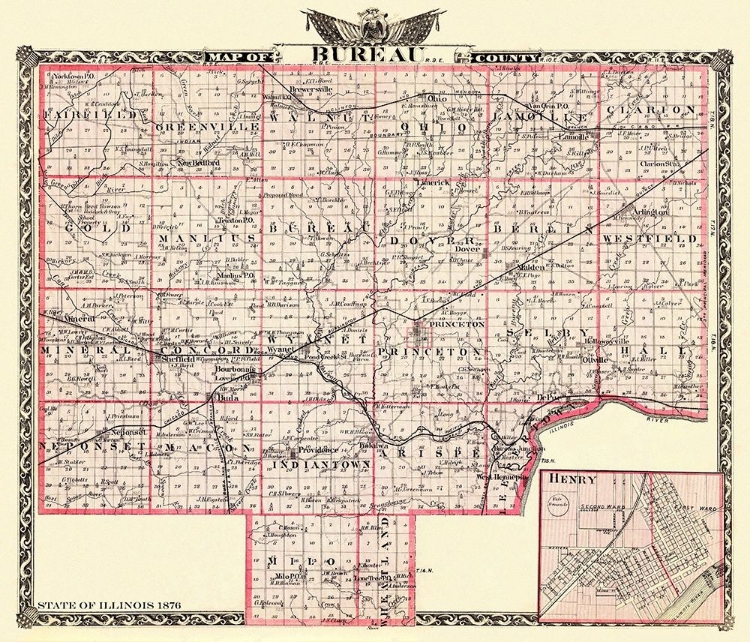 Picture of BUREAU ILLINOIS LANDOWNER - WARNER 1876