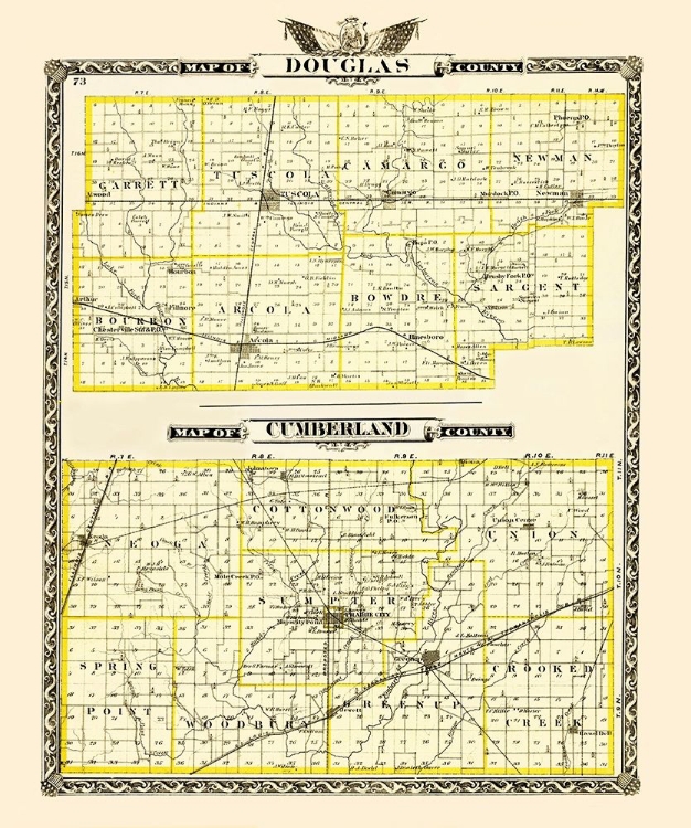 Picture of DOUGLAS  CUMBERLAND ILLINOIS - WARNER 1870