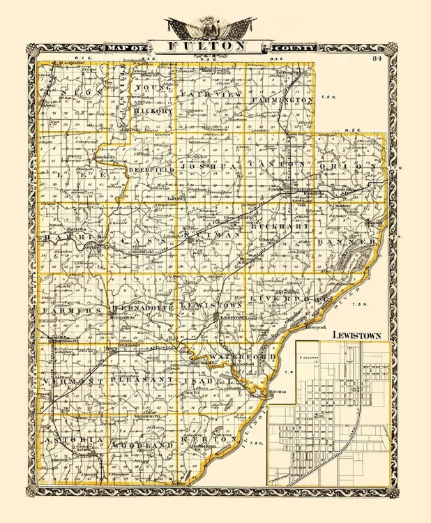 Picture of FULTON ILLINOIS LANDOWNER - WARNER 1870